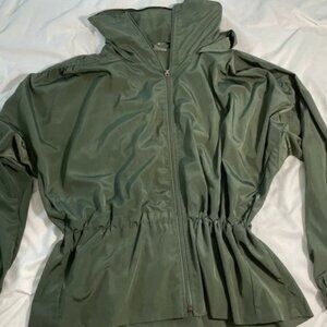 CALIA by Carrie Underwood Woven Ruched Olive Jacket size small